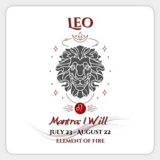 Zodiac Leo Mantra Sticker